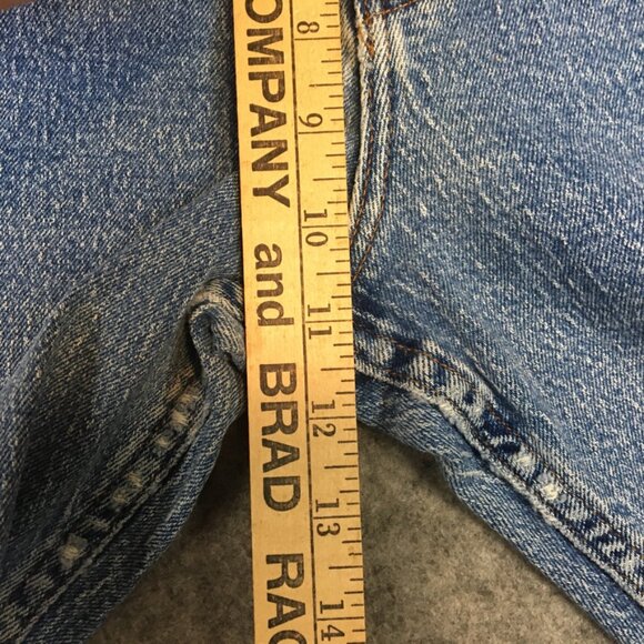 Vintage Riders Jeans Womens 12 High Rise Straight Distressed Broken In Medium Wa - Picture 8 of 14